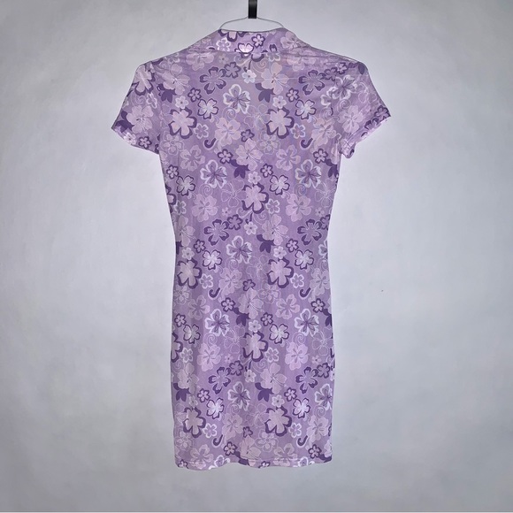 PacSun Mesh Button Up Collared Mini Dress - Picture 2 of 6